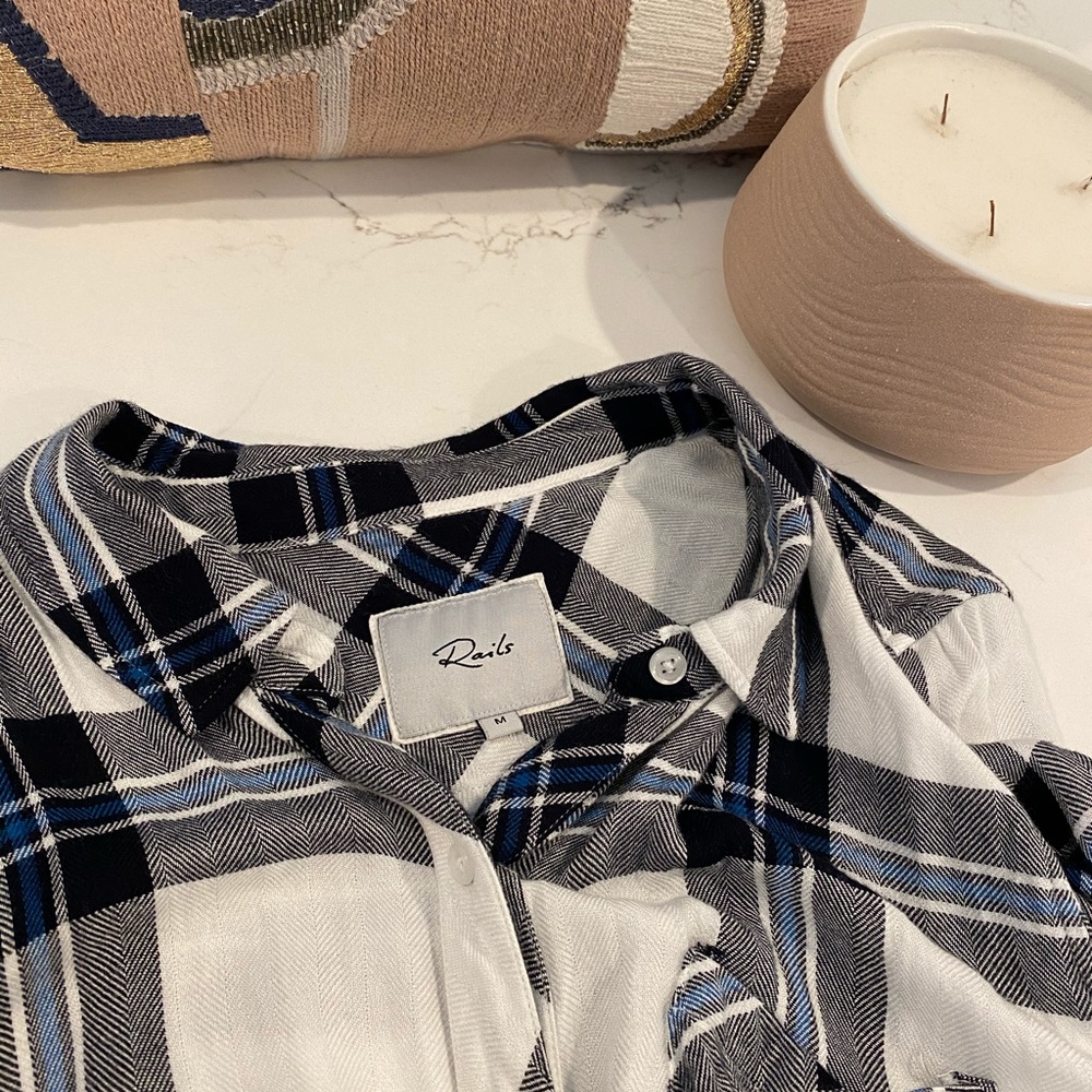 Rails Flannel Top - Hunter In White & Blue - image 3